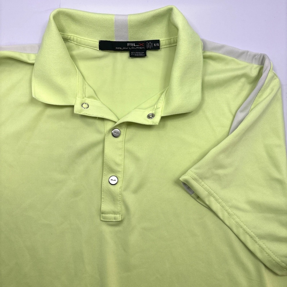 Ralph Lauren RLX Women Stretch Polyester Golf Shirt XL Yellow Green